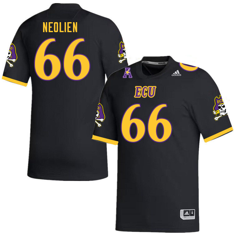 Men #66 Marleo Neolien ECU Pirates College Football Jerseys Stitched-Black